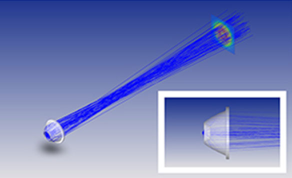 TIR レンズ光学設計画像